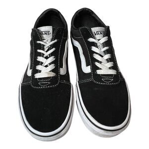 Vans Women’s Old Skool Black White Low Canvas Suede Classic Skater Sneakers 8.5